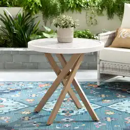 Walmart Better Homes & Gardens Paige 27 Round Outdoor Tile Top Bistro Table, White offer