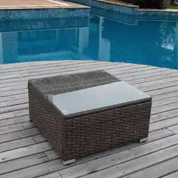 Walmart COSIEST Outdoor Coffee Table,Brown PE Wicker & Tempered Glass Top for Patio/Deck offer