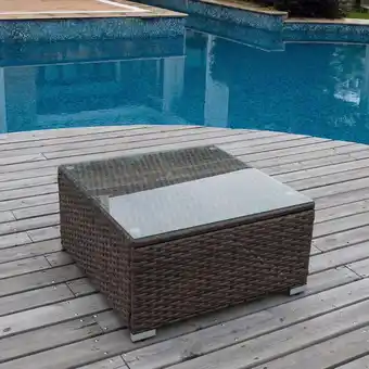 Walmart COSIEST Outdoor Coffee Table,Brown PE Wicker & Tempered Glass Top for Patio/Deck offer