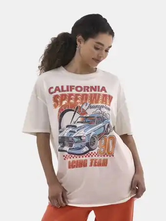 Walmart No Boundaries Washed Graphic Boyfriend Tee, Women's and Women's Plus offer