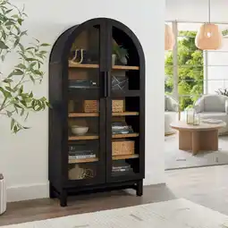 Walmart Better Homes & Gardens Juliet Arch Cabinet, Black Finish offer