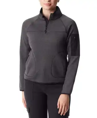 Walmart Bass Outdoor Womens Regular fit Quarter zip Sweater Medium Grey Solid offer