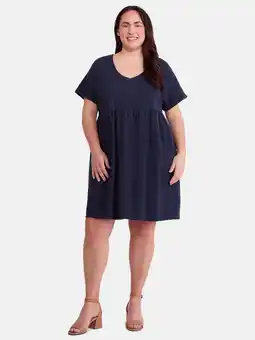 Walmart Terra & Sky Women's Plus Size Cotton Knit Babydoll Dress, Sizes 0X-5X offer
