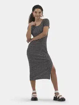 Walmart No Boundaries Midi Slit Dress with Short Sleeves, Women's offer