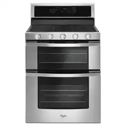 Walmart Whirlpool 30” 6.0 cu ft Gas Double Oven Range in Stainless Steel offer