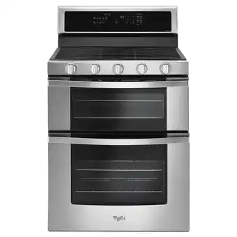 Walmart Whirlpool 30” 6.0 cu ft Gas Double Oven Range in Stainless Steel offer