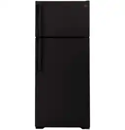 Walmart GE Appliances Top Freezer Double Door Refrigerator, Black offer
