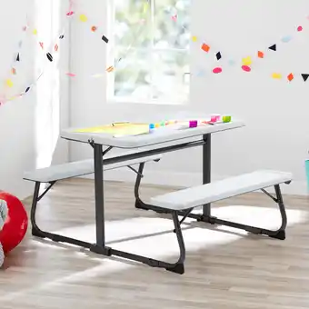 Walmart Your Zone Folding Kid's Picnic Activity Table for Ages 3-8, White offer