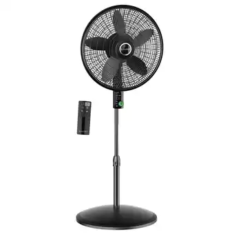 Walmart Lasko WhisperForce 18 12 Speed Oscillating Remote Control DC Motor Pedestal Fan, Black, S18708 offer