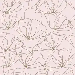 Walmart Main Street 16x24 Pink Blush & Gold Flower Print Wallpaper Panels for Home Decor, 8PACK offer