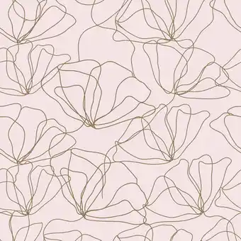 Walmart Main Street 16x24 Pink Blush & Gold Flower Print Wallpaper Panels for Home Decor, 8PACK offer