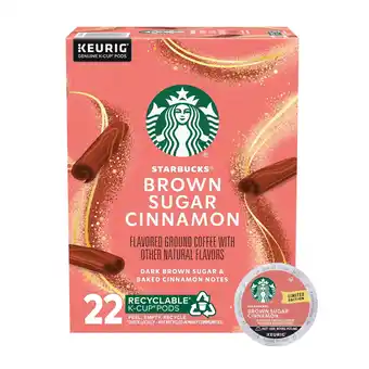 Walmart Starbucks Brown Sugar Cinnamon, Flavored K-Cup Coffee Pods, 100% Arabica, 22 ct offer