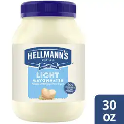 Walmart Hellmann's Light Mayonnaise, Sandwich Spread Condiments, 30 fl oz Jar offer