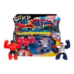 Walmart Heroes of Goo Jit Zu Marvel Verse Collider Pack, Red Hulk Versus Captain America, Ages 4+ offer
