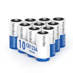 Walmart Voniko CR123A Lithium Batteries 10 Pack, Non-Rechargeable Battery with 10 Years Shelf Life offer