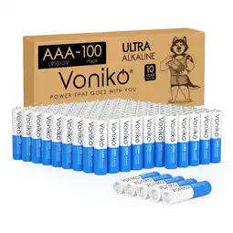 Walmart Voniko Alkaline AAA Batteries 100 Pack, 1.5 Volt Triple AAA Battery for Electronic Devices offer