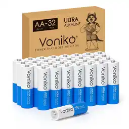 Walmart Voniko Alkaline AA Batteries 32 Pack 1.5 Volt for Electronic Devices offer