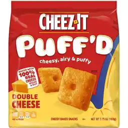 Walmart Cheez-It Puff'd Double Cheese Cheesy Baked Snacks, Puffed Snack Crackers, 5.75 oz offer