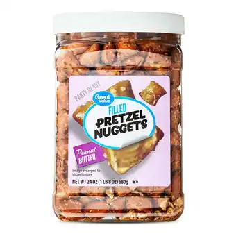 Walmart Great Value Peanut Butter Filled Pretzel, 24 oz Resealable and Recyclable Container offer