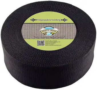 Walmart Country Brook Design - 3 Inch Black Heavy Polypropylene (Polypro) Webbing offer