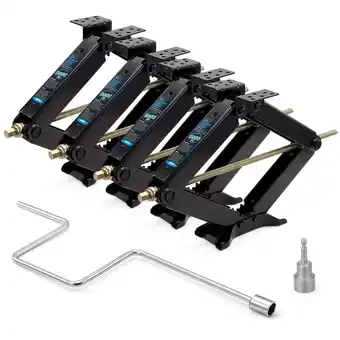 Walmart Kohree 24 9500lbs RV Trailer Stabilizer Leveling Scissor Jacks with Crank Handle and Drill Bit,Set 4 offer