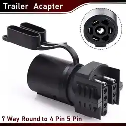 Walmart XUKEY 7 Way Round to 4 Pin 5 Pin Flat Trailer Wire Light Adapter RV Plug Tow Connector offer