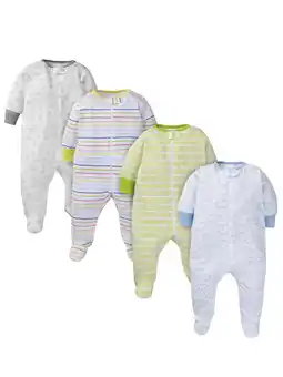 Walmart Gerber Baby Boy or Girl Gender Neutral Sleep 'n Play Footed Pajamas, 4-Pack offer