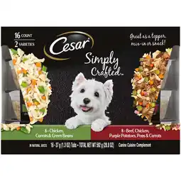 Walmart Cesar Simply Crafted Wet Dog Food Variety Pack, 1.3 Oz Tubs (16 Pack) offer