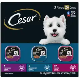 Walmart Cesar Filets In Gravy Variety Pack Wet Dog Food For Adult Dogs, 3.5 Oz Tray (24 Pack) offer