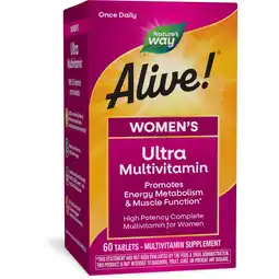 Walmart Nature's Way Alive! Women's Ultra Multivitamin Tablets, High Potency Formula, 60 Count offer