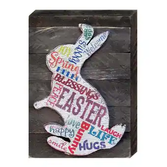 Walmart Designocracy 98717-12 Easter Bunny Quotes Rustic Textual Art on Board Wall Decor offer