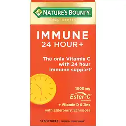 Walmart Nature's Bounty Immune 24 Hour Vitamin C, D3 & Zinc for Immune Support, 1000 mg Softgels, 50 Count offer