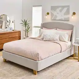 Walmart Better Homes & Gardens Windsor Platform Bed with Wingback Headboard, Queen, Wheat Boucle offer
