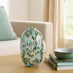Walmart Better Homes & Gardens 10 Green Painted Glass Vase offer