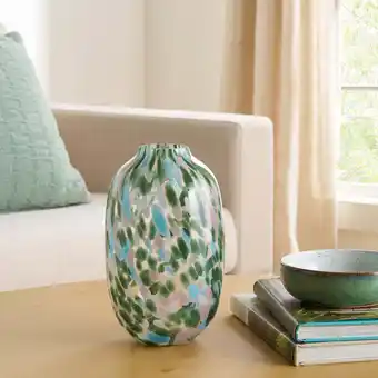 Walmart Better Homes & Gardens 10 Green Painted Glass Vase offer