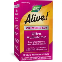 Walmart Nature's Way Alive! Women's 50+ Ultra Potency Complete Daily Multivitamin Tablets, 60 Count offer