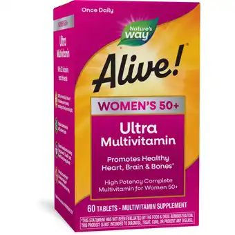 Walmart Nature's Way Alive! Women's 50+ Ultra Potency Complete Daily Multivitamin Tablets, 60 Count offer