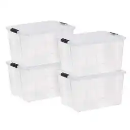 Walmart IRIS 60 Qt. Plastic Storage Bins with Lids, Stackable Storage Containers, Totes, 4 Pack offer