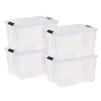 Walmart IRIS 60 Qt. Plastic Storage Bins with Lids, Stackable Storage Containers, Totes, 4 Pack offer