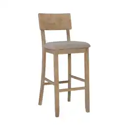 Walmart Linon Jordan Bar Stool, 30 Seat Height, Gray Wash Finish with Light Gray Linen Fabric offer