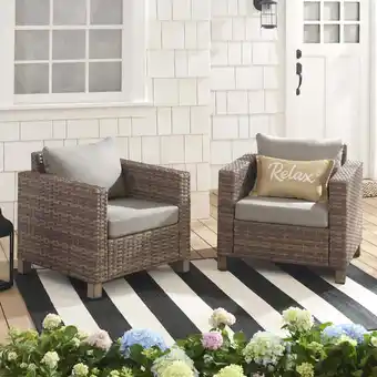 Walmart Better Homes & Gardens Brookbury Club Chair 2 Pack-Beige offer