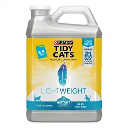 Walmart Purina Tidy Cats Lightweight Clumping Cat Litter, Low Dust, 24/7 Odor Control, 8.5 lb. Jug offer