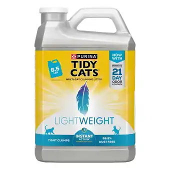 Walmart Purina Tidy Cats Lightweight Clumping Cat Litter, Low Dust, 24/7 Odor Control, 8.5 lb. Jug offer