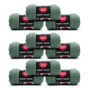 Walmart Red Heart Super Saver #4 Medium Acrylic Yarn, Light Sage 7oz/198g, 364 Yards (9 Pack) offer