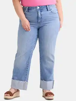 Walmart Terra & Sky Women's Plus Size Denim High Rise Wide Leg Jeans, 29 Inseam, Sizes 14W-28W offer