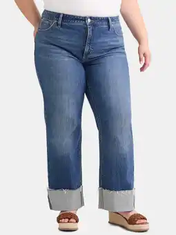 Walmart Terra & Sky Women's Plus Size Denim High Rise Wide Leg Jeans, 29 Inseam, Sizes 14W-28W offer