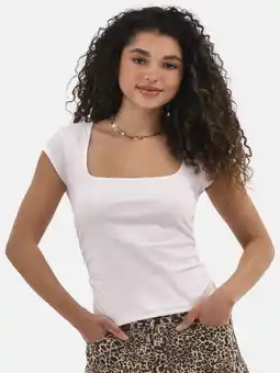 Walmart No Boundaries Portrait Neck Top with Cap Sleeves, Women's offer