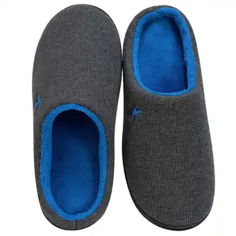 Walmart Somdot Men's Memory Foam Slipper Color Blocking Comfy Warm House Shoes for Indoor Outdoor offer