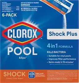 Walmart Clorox Pool&Spa Shock Plus Pool Shock for Swimming Pools, 6pk offer