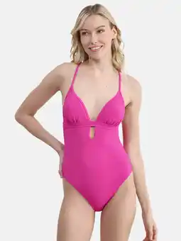 Walmart Jessica Simpson Women’s Pique Plunge One Piece Swimsuit, Sizes XS-XXL offer
